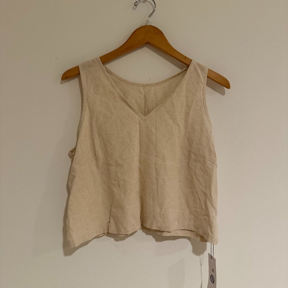 Beige Linen Top